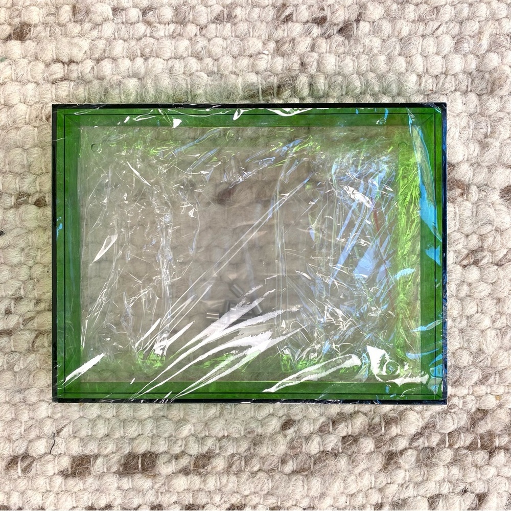 NEW Green Acrylic Floating Picture Frame Tabletop Modern Decor
